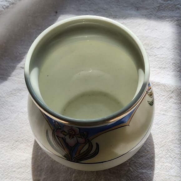 Vintage 1930's Noritake Art Neuveau CHINA JELLY JAR no lid or ladle IRIS FLOWER - Picture 5 of 14